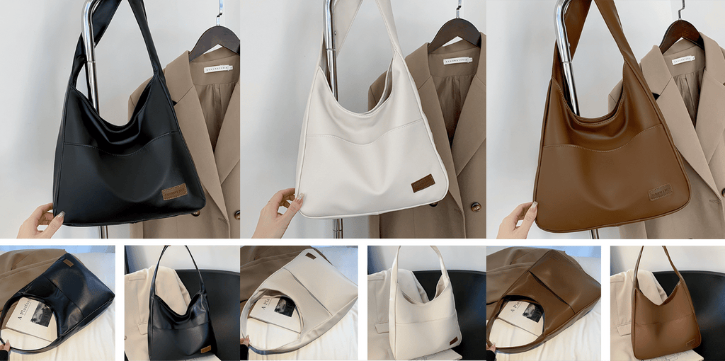 Simple leather tote bag
