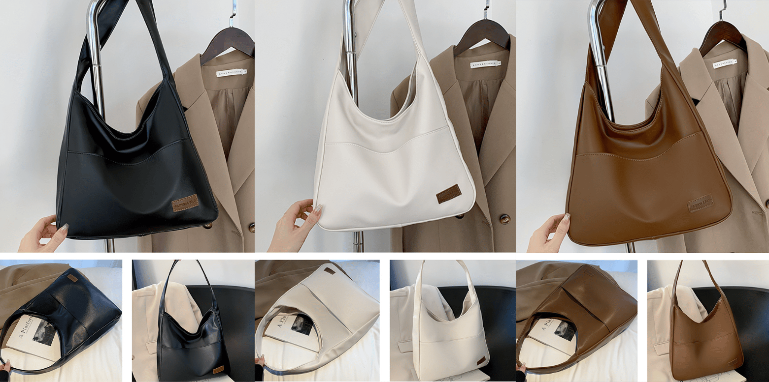 Simple leather tote bag
