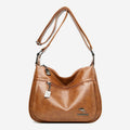 Soft Leather Double Compartment Crossbody Bag